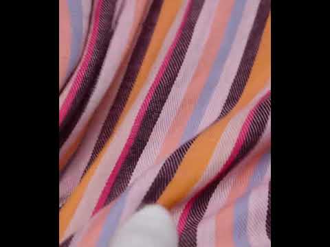 Stripe Twill Multi Color Pure Cotton 100 GSM Handwoven Fabric — video