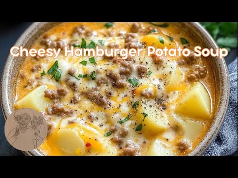 Creamy Cheesy Hamburger Potato Soup| Easy One-Pot Meal