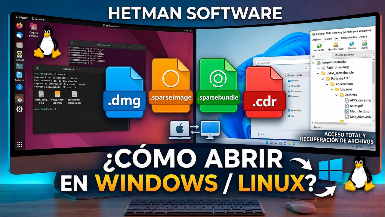 Cómo abrir imágenes DMG, Sparseimage, Sparsebundle y CDR en Windows y Linux