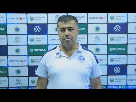 Matbuot anjumani "G'ijduvon" PFK jamoasi bosh murabbiyi Baxodir Shaymardanov