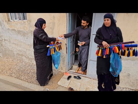 A young woman sells hawkers to earn money.