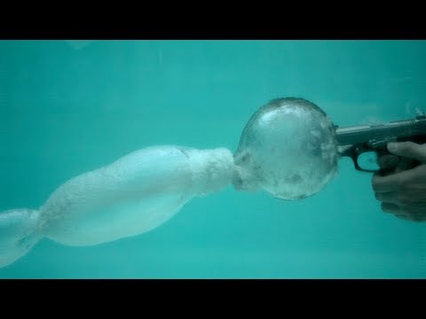 What a Bullet Blast Looks Like Underwater!