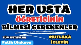 Her usta öğreticinin bilmesi gereken önemli konular- hayat boyu öğrenm