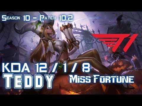 T1 Teddy MISS FORTUNE vs JHIN ADC - Patch 10.2 KR Ranked