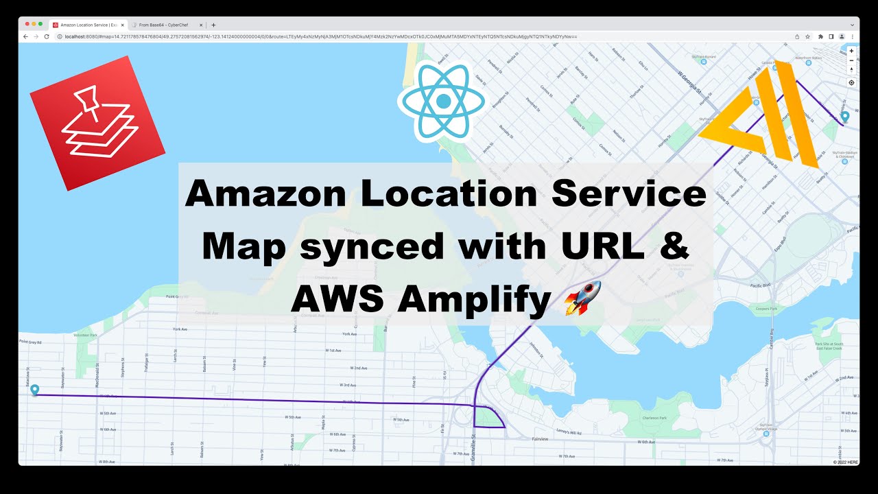 Amazon Location Service map synced with page URL & AWS Amplify!
