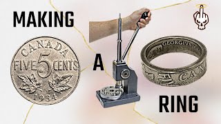 Making a Small Coin Ring from a Canadian 5 Cents Coin