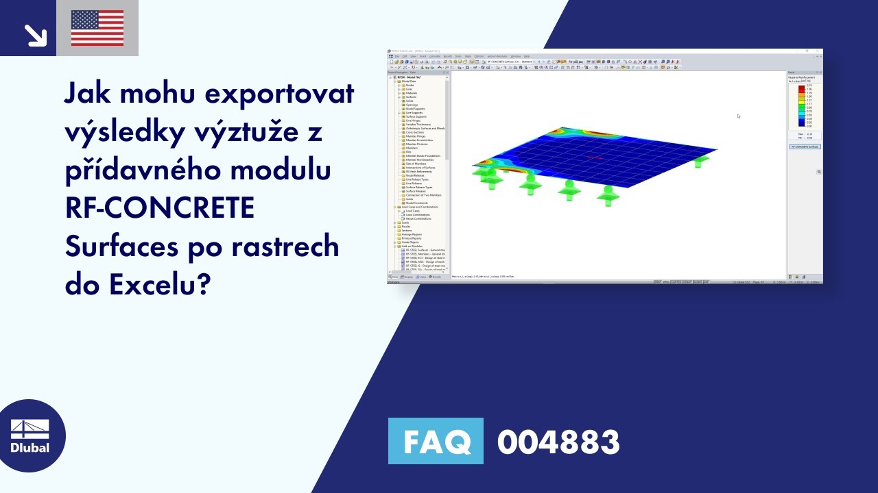 [EN] FAQ 004883 | Jak mohu exportovat výsledky výztuže z přídavného modulu RF -CONCRETE Surfaces do Excelu?