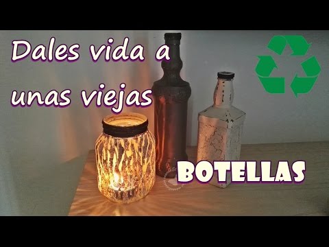 Reciclamos botellas de cristal con la técnica del craquelado