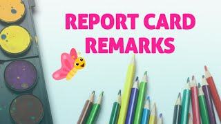 Students remarks To write on Progress card | Report card Remark or Comment | Review students work