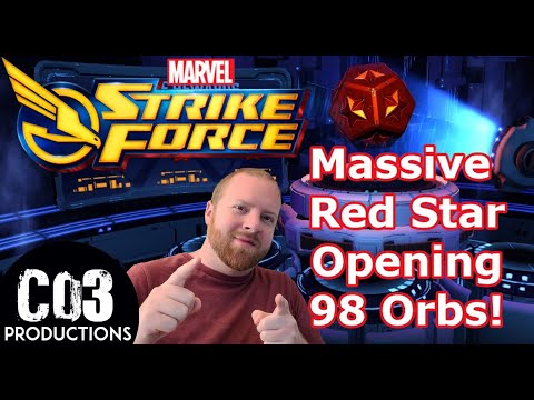 Marvel Strike Force - 98 Red Star Orbs! - MSF