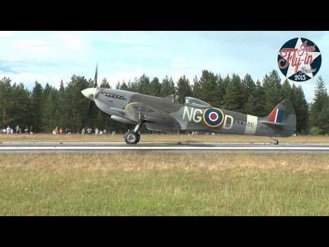 Jämi Fly In 2014 – Saturday Supermarine Spitfire Mk. XVI engine start, taxi, flight and landing