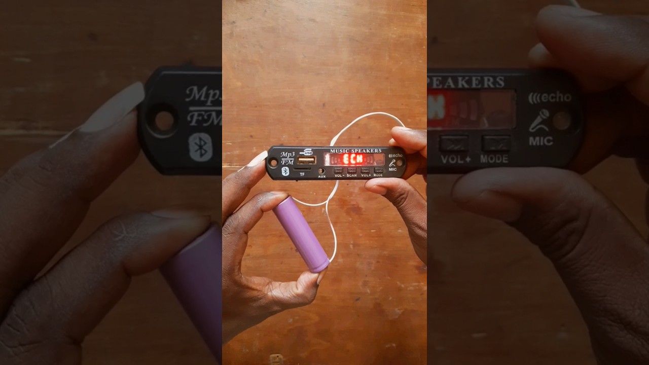 FM / Usb MP3 Player Connect in 3.7v Battery #tricks #shorts #amazingtricks #decoder #mp3player #usb