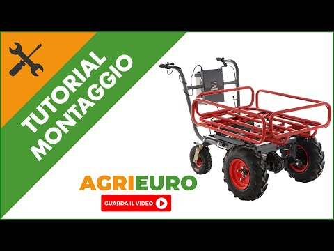 Carriola elettrica a batteria Geotech CAR 300T-T PLUS - Batteria da 40V e 6 Ah: montaggio