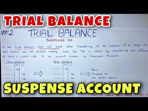 Trial Balance - Suspense Account - Class 11 / B.COM / CA Foundation