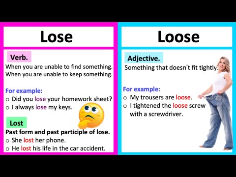 LOSE, LOST & LOOSE 🤔 | What's the difference? | Learn with examples