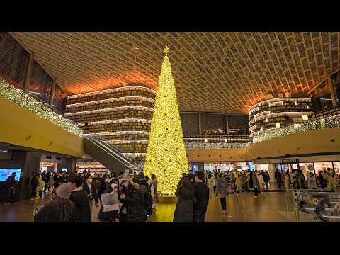 Christmas Seoul Starfield Library and Teheran-ro at Night | Walking Tour Korea 4K HDR