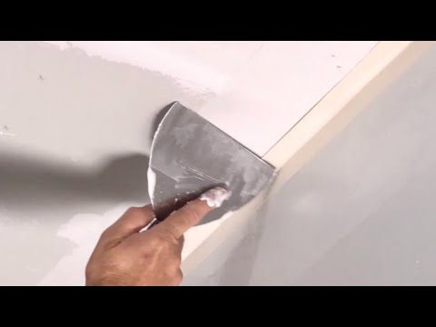 HOW TO TAPE AND MUD AN INSIDE CORNER ON A CEILING REPAIR FOR BEGINNERS!