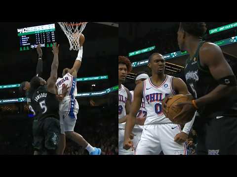 Tyrese Maxey FILTHY poster dunk on Anthony Edwards then stares him down 😳