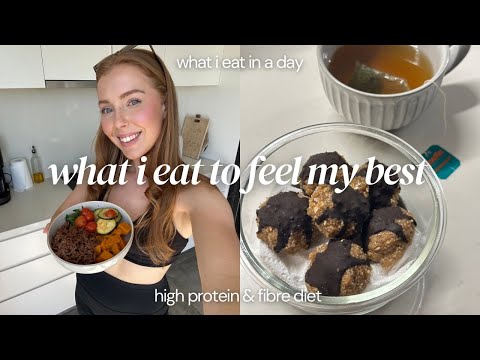 WHAT I EAT IN A DAY | easy recipes, high protein, fibre for gut health, 80:20 approach 🫐🥦🌮