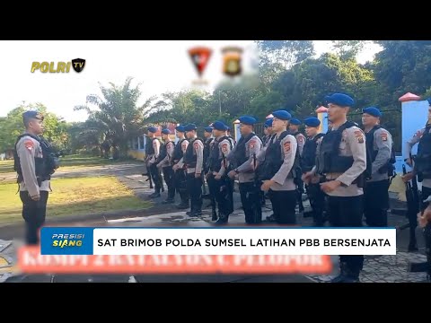 PERSONEL KOMPI 2 BATALYON C PELOPOR SATBRIMOB POLDA SUMSEL MELAKSANAKAN GIAT LATIHAN PBB BERSENJATA