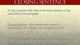 Closing Sentence Notes