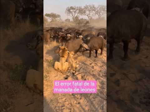 El error fatal de los leones frente a una manada de búfalos