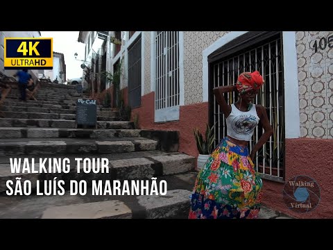 【4K 60fps】Walking tour through the historic streets of São Luís Maranhão