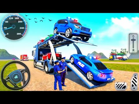 Us Police Car Transporter Truck - Police Job Cop's Cars Driver Simulator - Android GamePlay #2