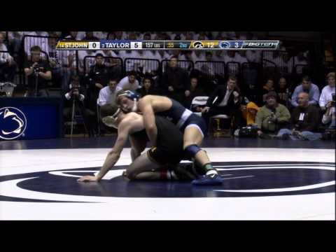 David Taylor vs Derek St. John (157) - College Wrestling 2011