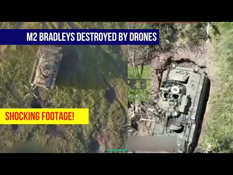 🔴  Drones Destroy Ukrainian M2 Bradley IFVs - Intense Combat Footage!