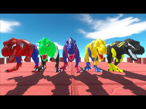 Dc Comics Race Championship 5 Trex Superhero Vs 5 Spinosaurus Hunting Found Jurassic World Ev