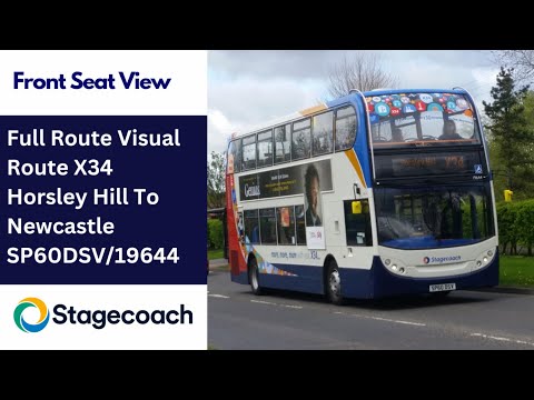 Full Route Visual | Stagecoach NE Bus Route X34 - Horsley Hill to Newcastle | SP60DSV/19644