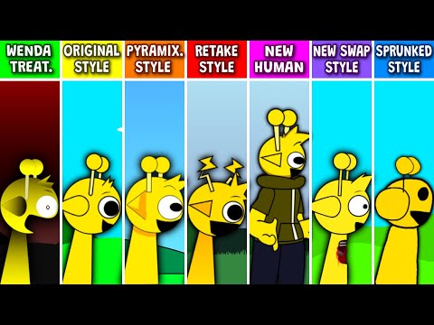 Sprunki WENDA Treatment VS Original / Pyramixed / Retake / New Human / New Swap / Sprunked STYLE