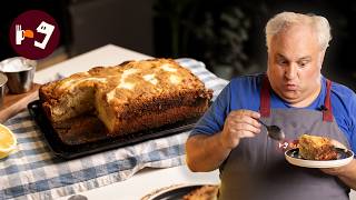 PASTEL DE PERA con yogur y una cobertura crujiente