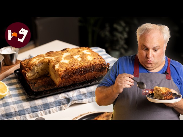 PASTEL DE PERA con yogur y una cobertura crujiente