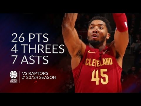 Donovan Mitchell 26 pts 4 threes 7 asts vs Raptors 23/24 season