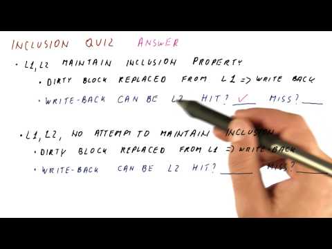 Inclusion Quiz Quiz Solution - Georgia Tech - HPCA: Part 4