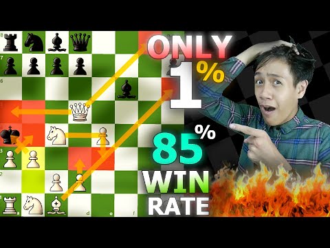 AGGRESSIVE💥 and RARE💎 chess opening with Win Rate of 85%! | Scandinavian | Chess Opening | Gambits