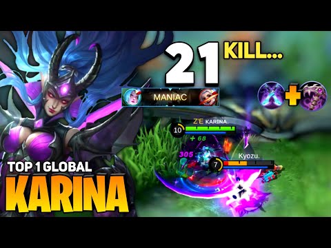 21 KILL! Karina Nonstop Killing [Top 1 Global Karina] by Karina. - Mobile Legend