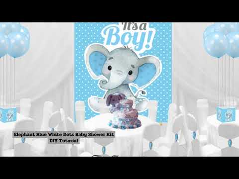 Elephant Blue It's a Boy Baby Shower Decorations DIY...