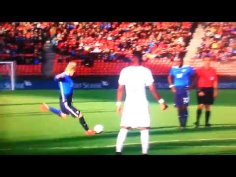 Brek Shea Scores Free Kick vs. Switzerland