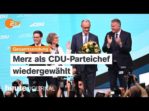Video Thumbnail: heute journal vom 20.02.2026 Merz als Parteichef wiedergewählt, US-Gericht kippt Trump-Zölle