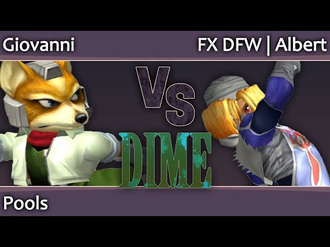DIME 15 Melee - Giovanni (Fox) vs FX DFW Albert (Sheik, Marth) - Pools