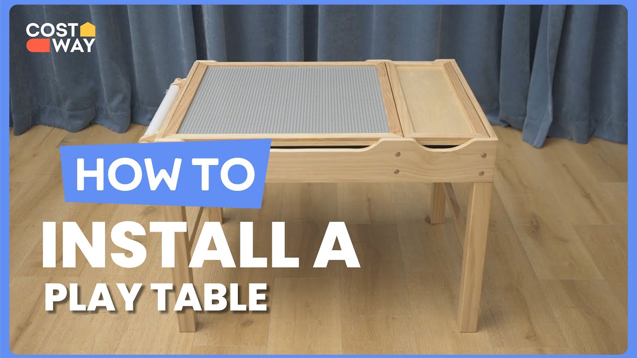 How to Install the Kids Multi Activity Play Table Wooden Building Block Desk | UY10024 #costway #how