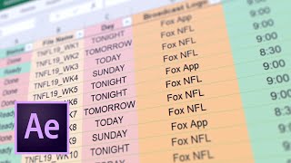 How an Excel spreadsheet saved me hours in After Effects