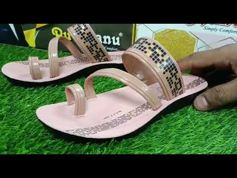 Pvc sole printed maya pu slipper, flats & sandals