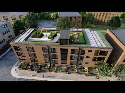Exterior 3D flythrough for upcoming residential development in London, United Kingdom