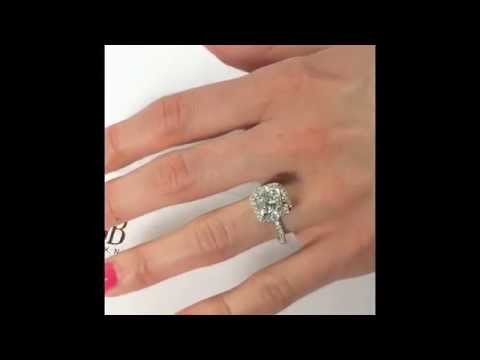 4 carat Cushion cut Diamond Halo Engagement Ring