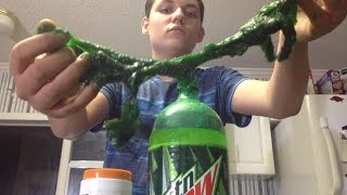 How to Make Mountain Dew Flavored Slime (you can EAT)