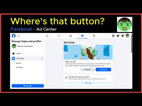 Where is the Ad Center link at on Desktop
